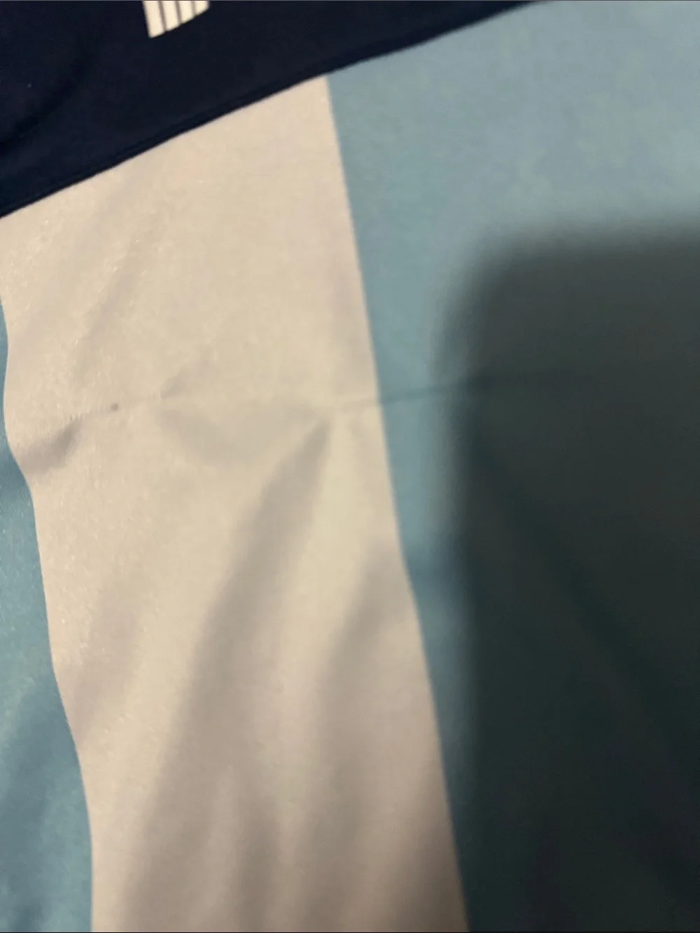 adidas Men’s Navy Blue Soccer Jersey with Light Blue and White Accents